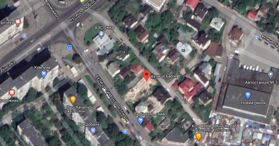 Адреса будівництва на Петлюри-Бабія у Львові