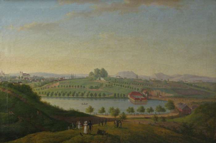 Пелчинський став на зображенні 1824 року