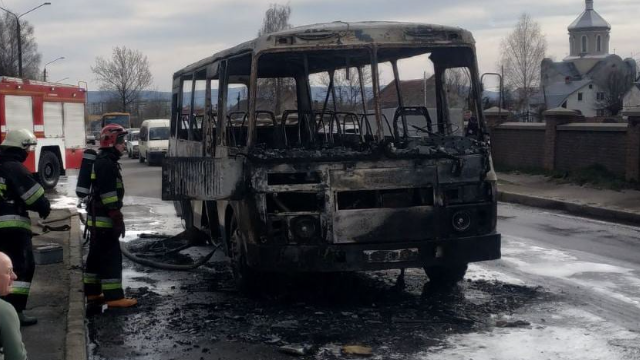 загорівся автобус у Дрогобичі