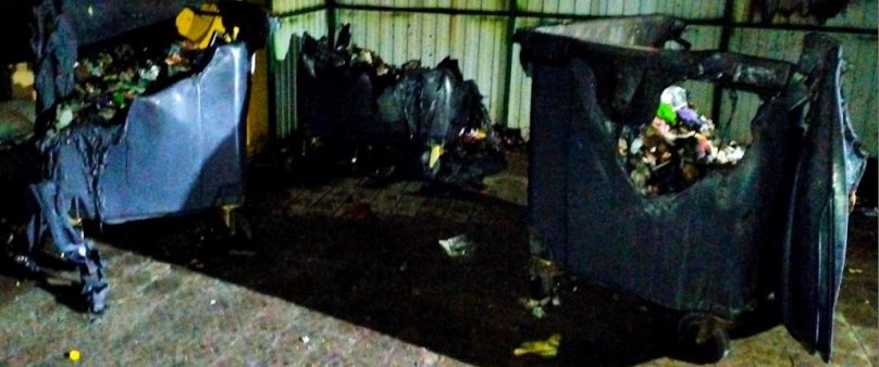 У Львові вандали підпалили смітники: майданчик вщент згорів – 01